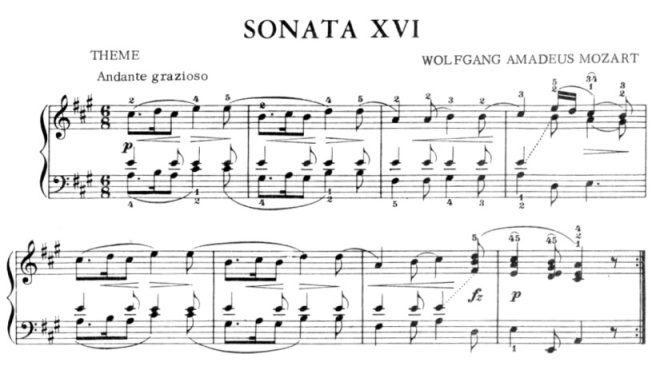 Mozart Sonate XVI pour piano
